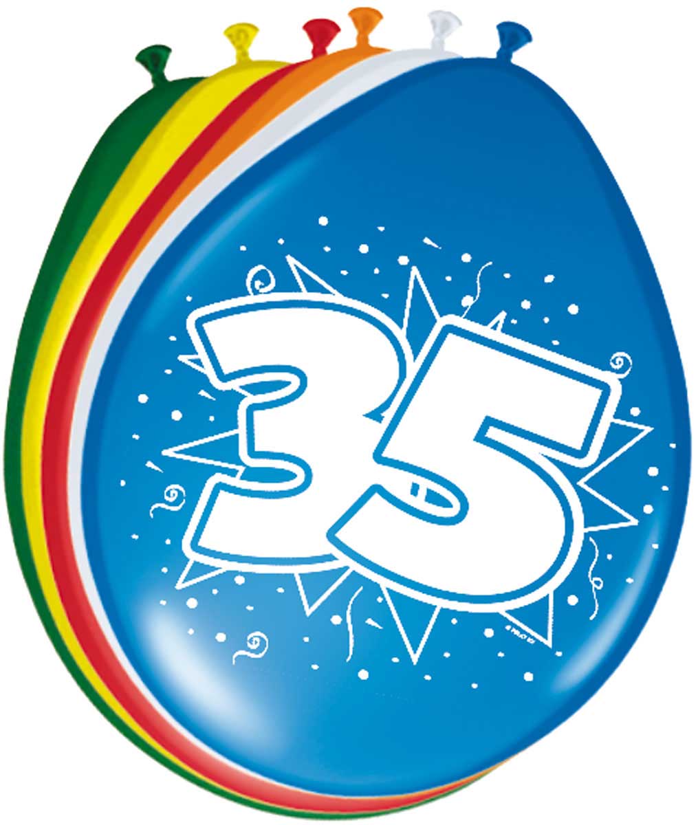 35 Jaar Ballonnen 30cm 8 stuks afbeelding