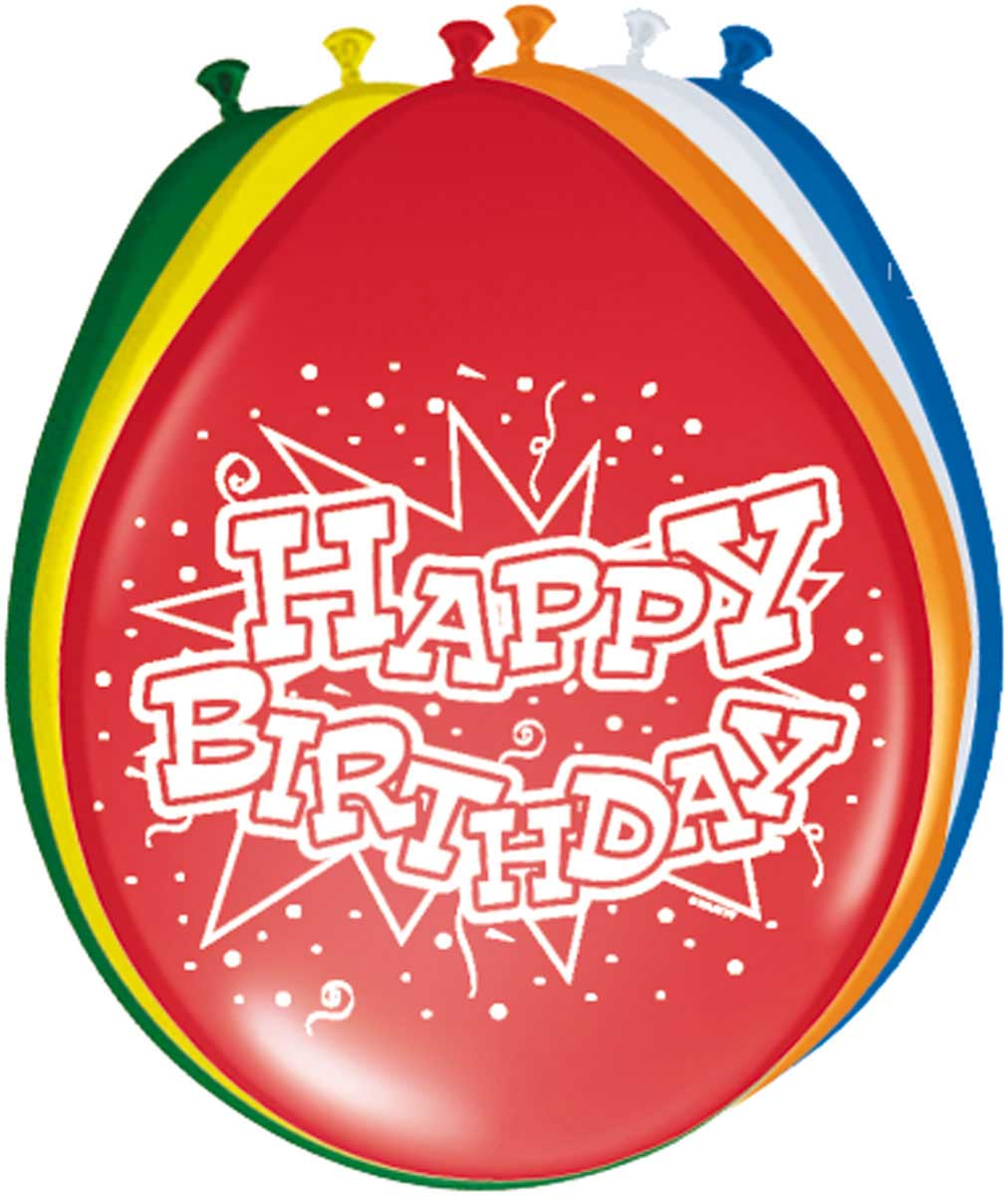 Happy birthday ballonnen 30cm - 8 stuks afbeelding