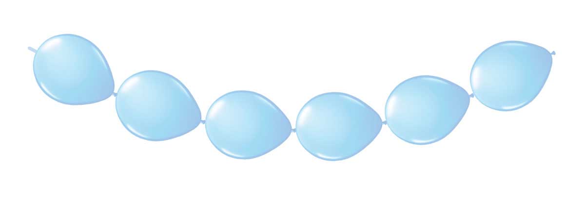 Lichtblauwe Ballonnenslinger - Knoopballonnen - 3 meter afbeelding