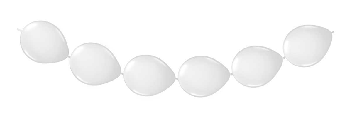 Witte Ballonnenslinger - Knoopballonnen - 3 meter afbeelding