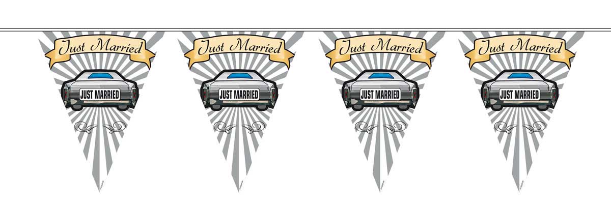 Vlaggenlijn Just Married 6mtr