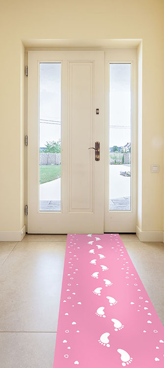 Baby Roze Geboorte Loper 2,5mtr x 53 cm afbeelding