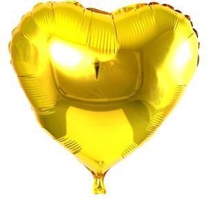 Folieballon Hart goud - 1,10,50 stk afbeelding