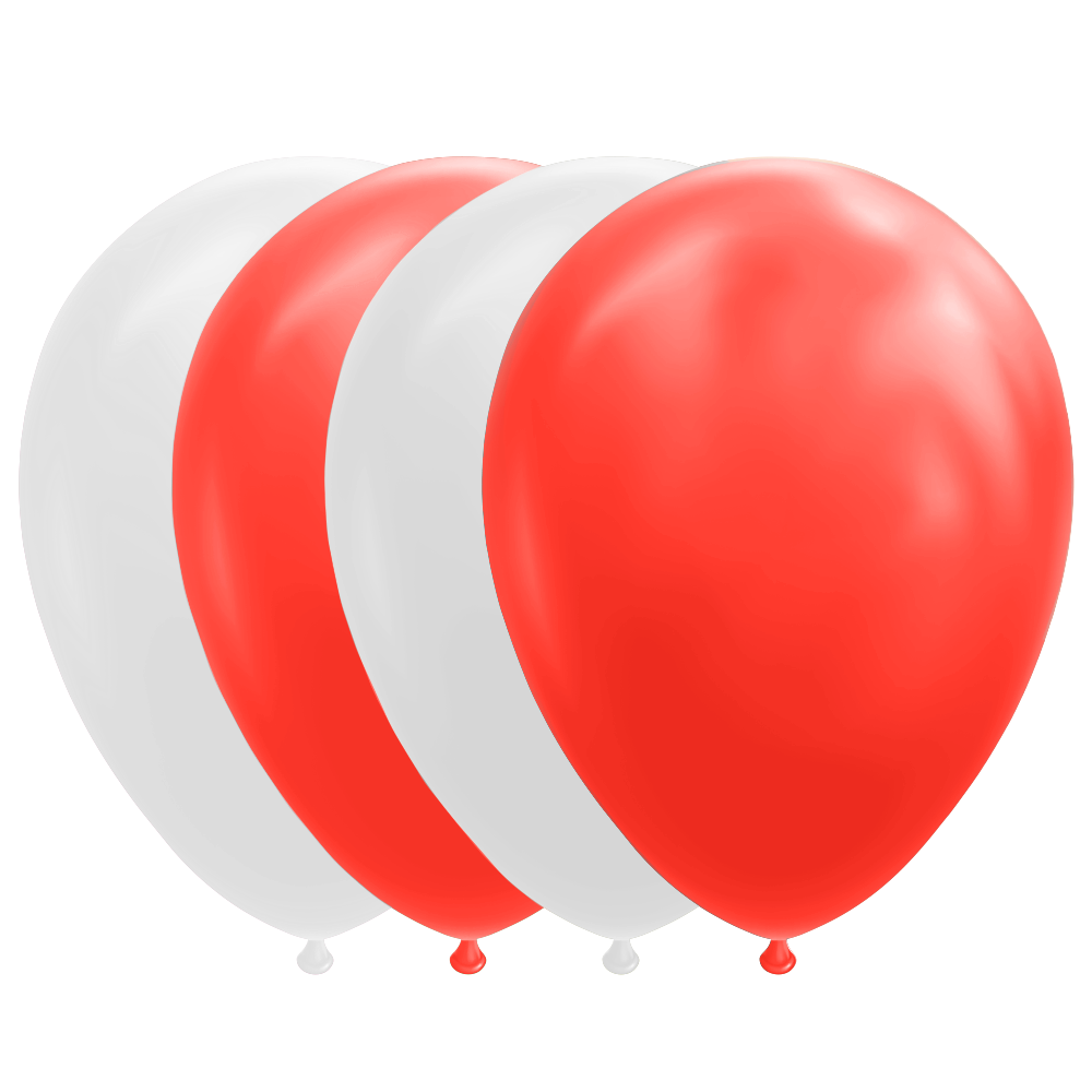 Ballonnen rood/wit - 10stk afbeelding