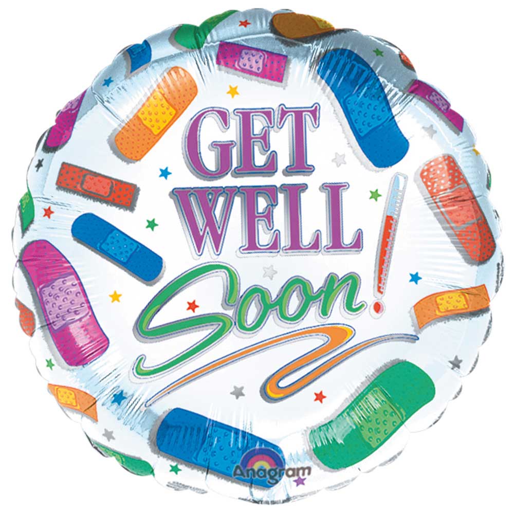 Beterschap ballon 46cm - get well soon afbeelding 1