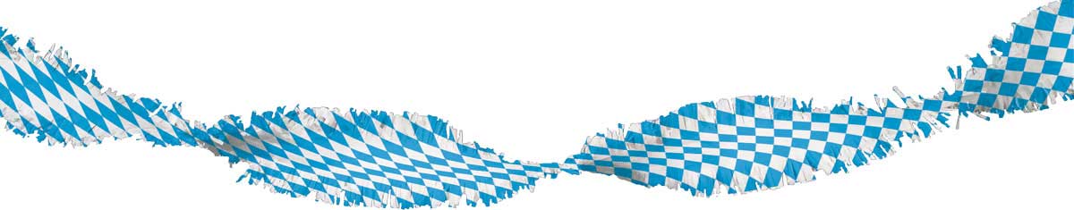 Blauw-Witte Crepe Papier Slinger Oktoberfest - 6 meter