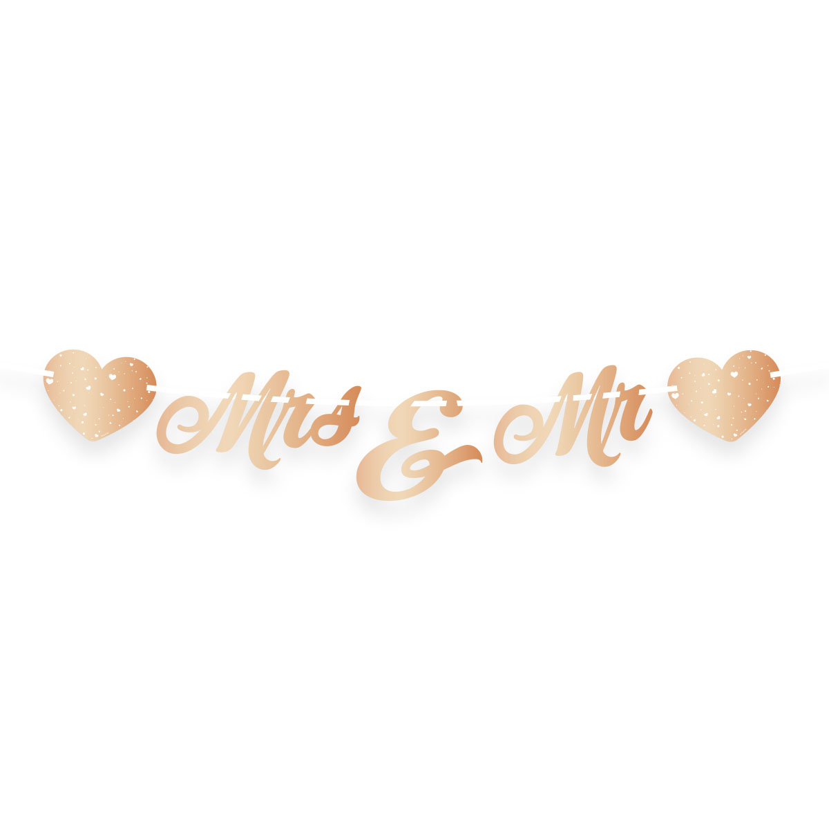 Bruiloft Rosé Goud Letterslinger Just Married afbeelding