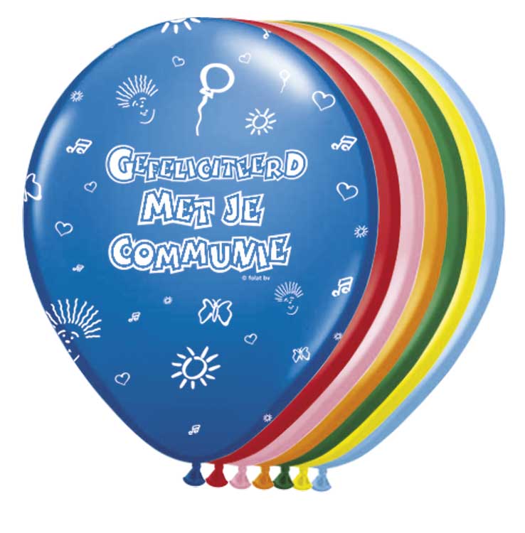 Communie Ballonnen Meerkleurig - 30cm afbeelding
