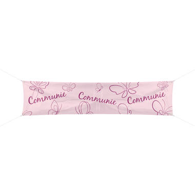 Communie Spandoek Roze - 180x40cm afbeelding
