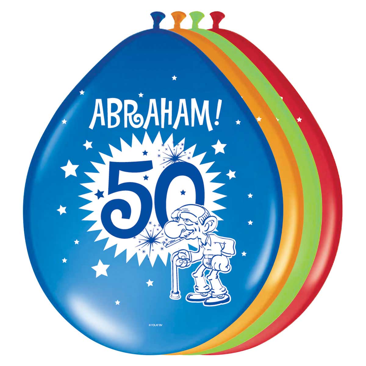 50 Jaar Abraham Knalfeest Ballonnen 30cm - 8 stuks afbeelding