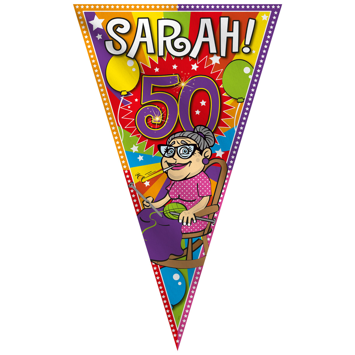 50 Jaar Sarah Knalfeest Mega Vlag 100x150 afbeelding