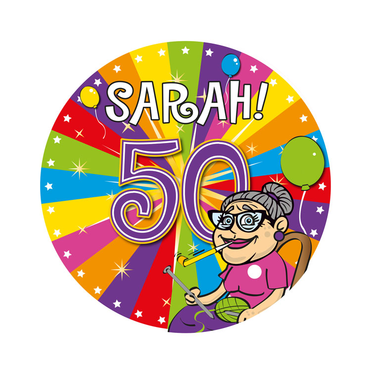 50 Jaar Sarah Party Button