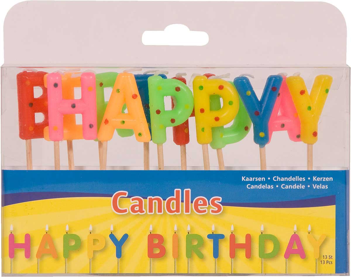 Kaarsjes Happy Birthday afbeelding