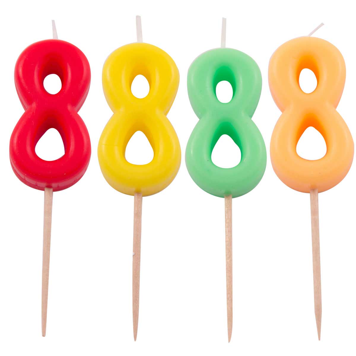 Kaars cijfer 8 neonkleur afbeelding