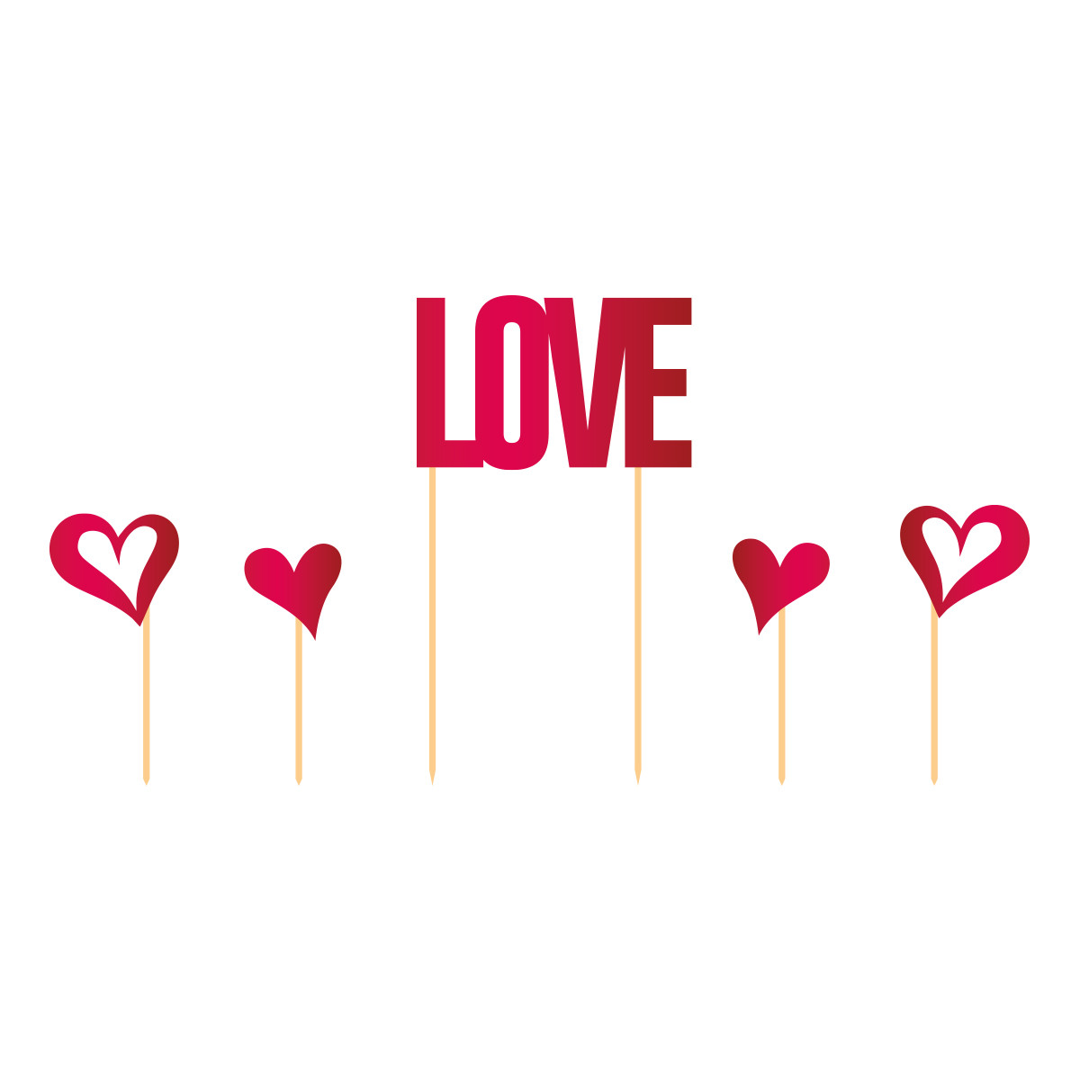 Taart Topper Love en Hartjes afbeelding