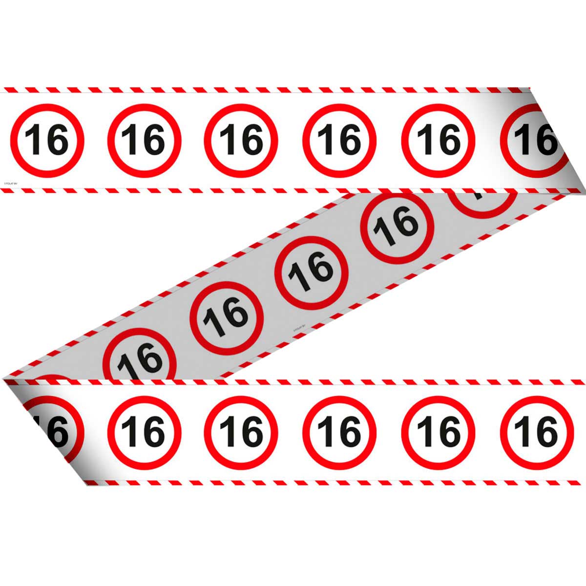 16 Jaar Verkeersbord Afzetlint - 15 meter