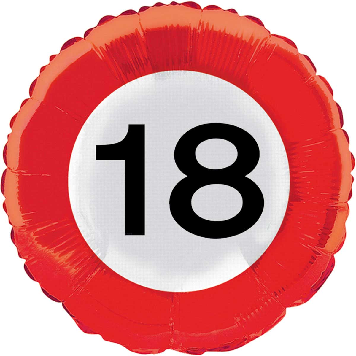 18 jaar verkeersbord folieballon - 46 cm afbeelding