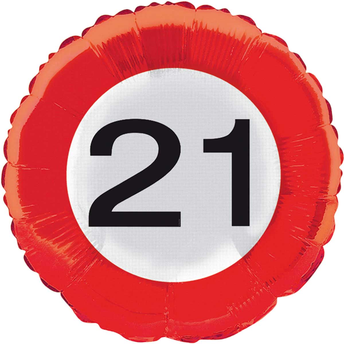 21 jaar verkeersbord folieballon - 46 cm afbeelding