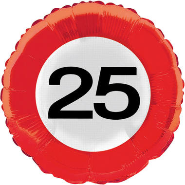 Folieballon Verkeersbord 25 Jaar - 46cm afbeelding