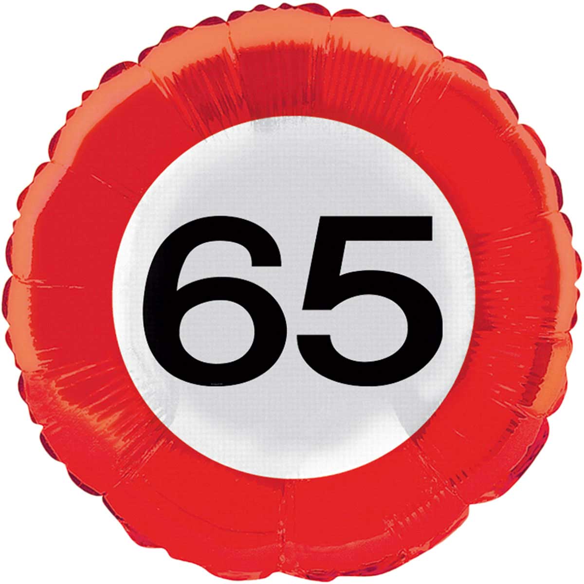 65 Jaar Verkeersbord Folieballon - 46 cm