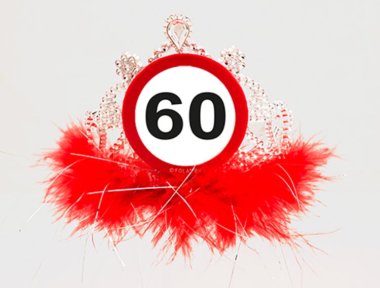 60 jaar Verkeersbord Tiara afbeelding
