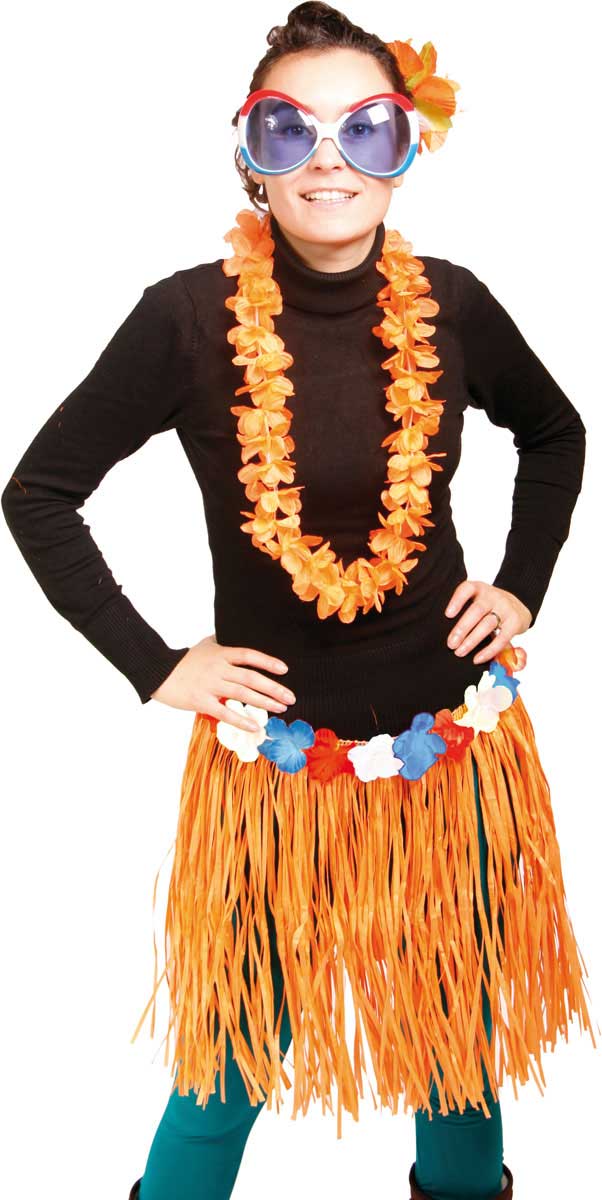 Oranje Hawaii Rokje 45cm afbeelding