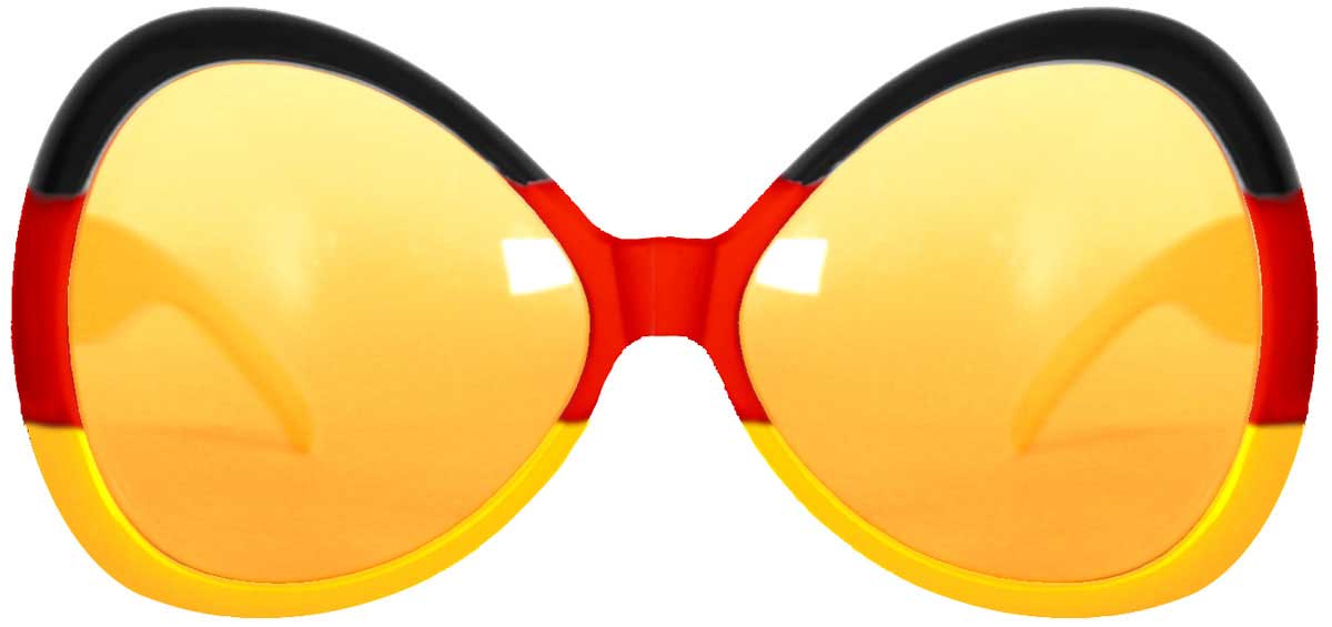 Oversized bril Duitsland: zwart-rood-geel