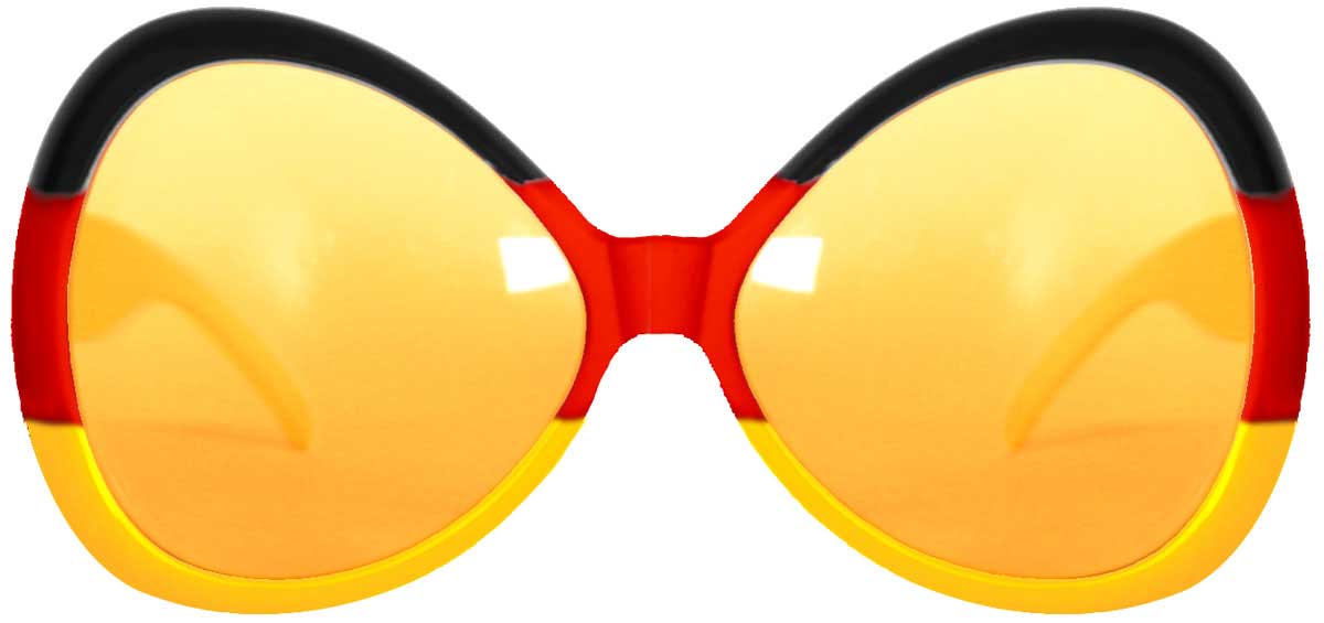 Oversized bril Duitsland: zwart-rood-geel afbeelding