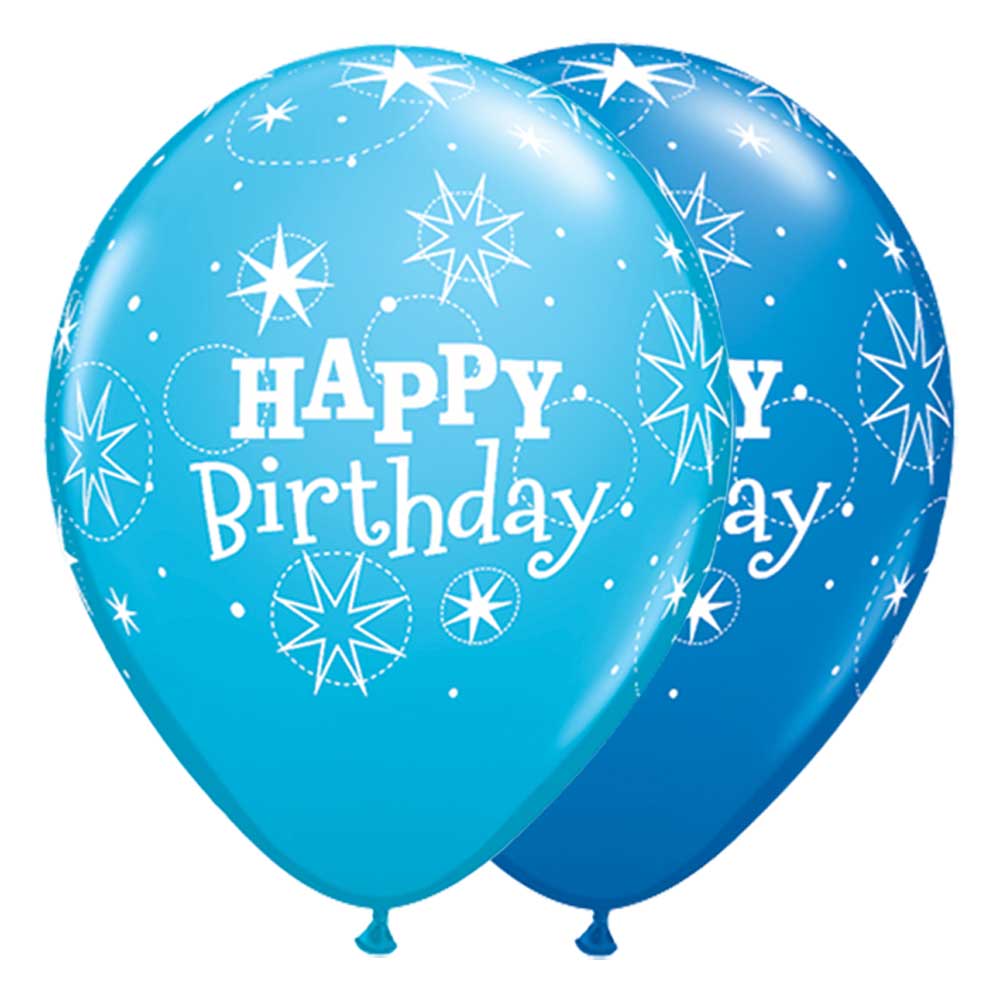 Blauwe Birthday Ballonnen 28cm - 25 stuks afbeelding