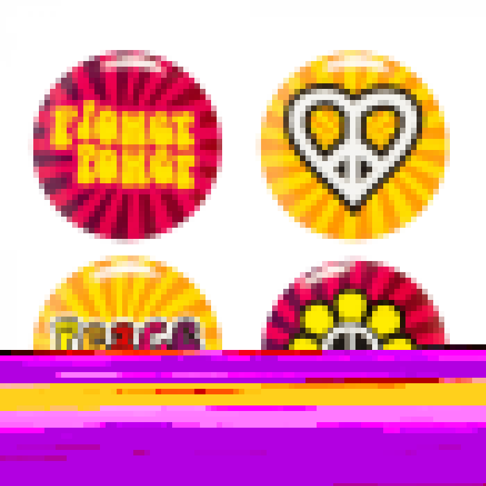 Hippie Buttons Peace - 4stk afbeelding