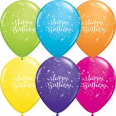 Meerkleurige Happy Birthday Ballonnen 13cm - 100 stuks