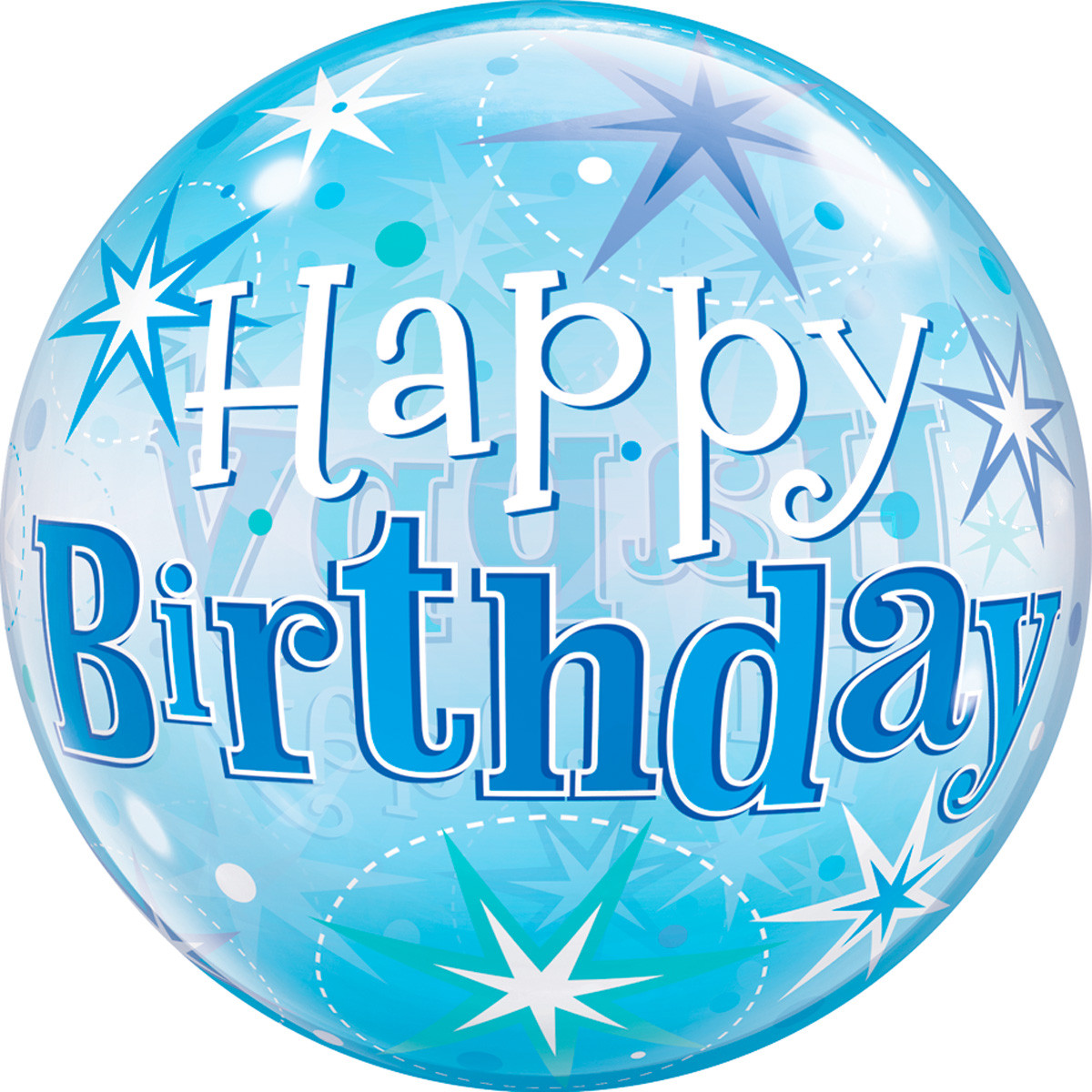 Bubbles Ballon Happy Birthday Stars 56cm afbeelding