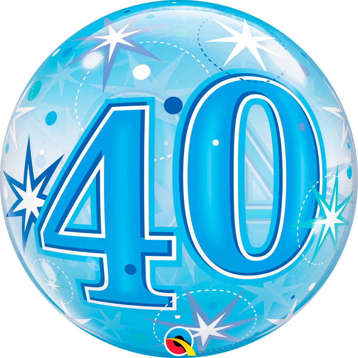 40 Jaar Bubbles Ballon Blauw 56cm afbeelding