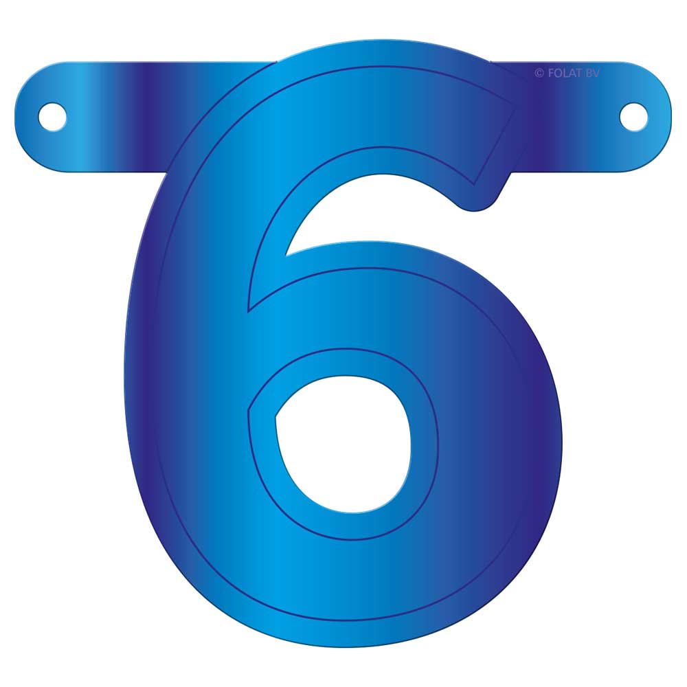 Banner letter 6 blauw