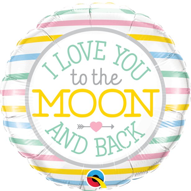 Love You To the Moon Folieballon - 45cm afbeelding