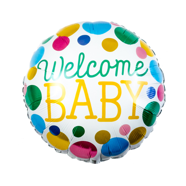 Welcome Baby Gestipte Folieballon - 45cm