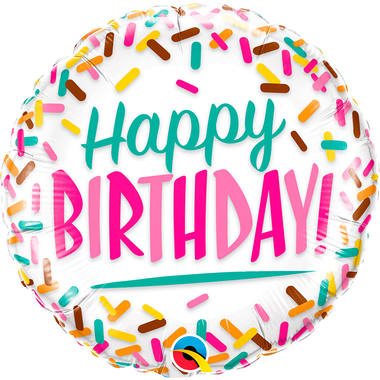 Happy Birthday Sprinkles Folieballon - 45cm afbeelding