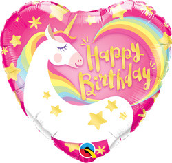 Folieballon Eenhoorn Hartvormig - 45cm afbeelding
