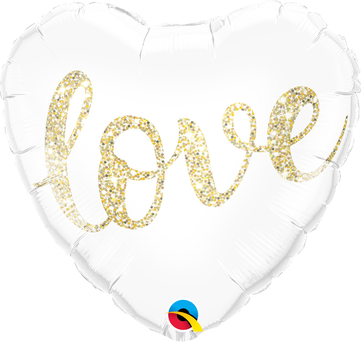 Witte Hartvormige Love Folieballon - 46cm afbeelding