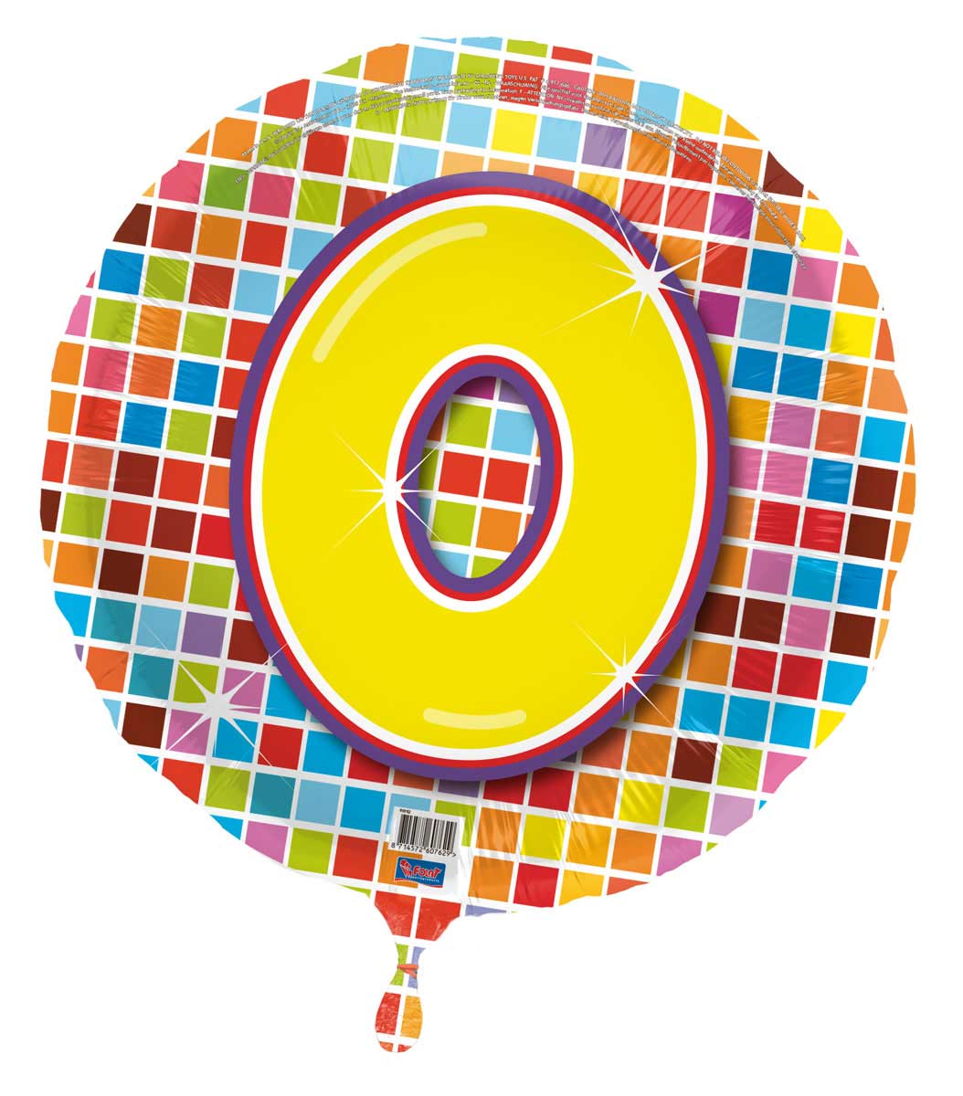 0 jaar Birthday Blocks folieballon - 43 cm