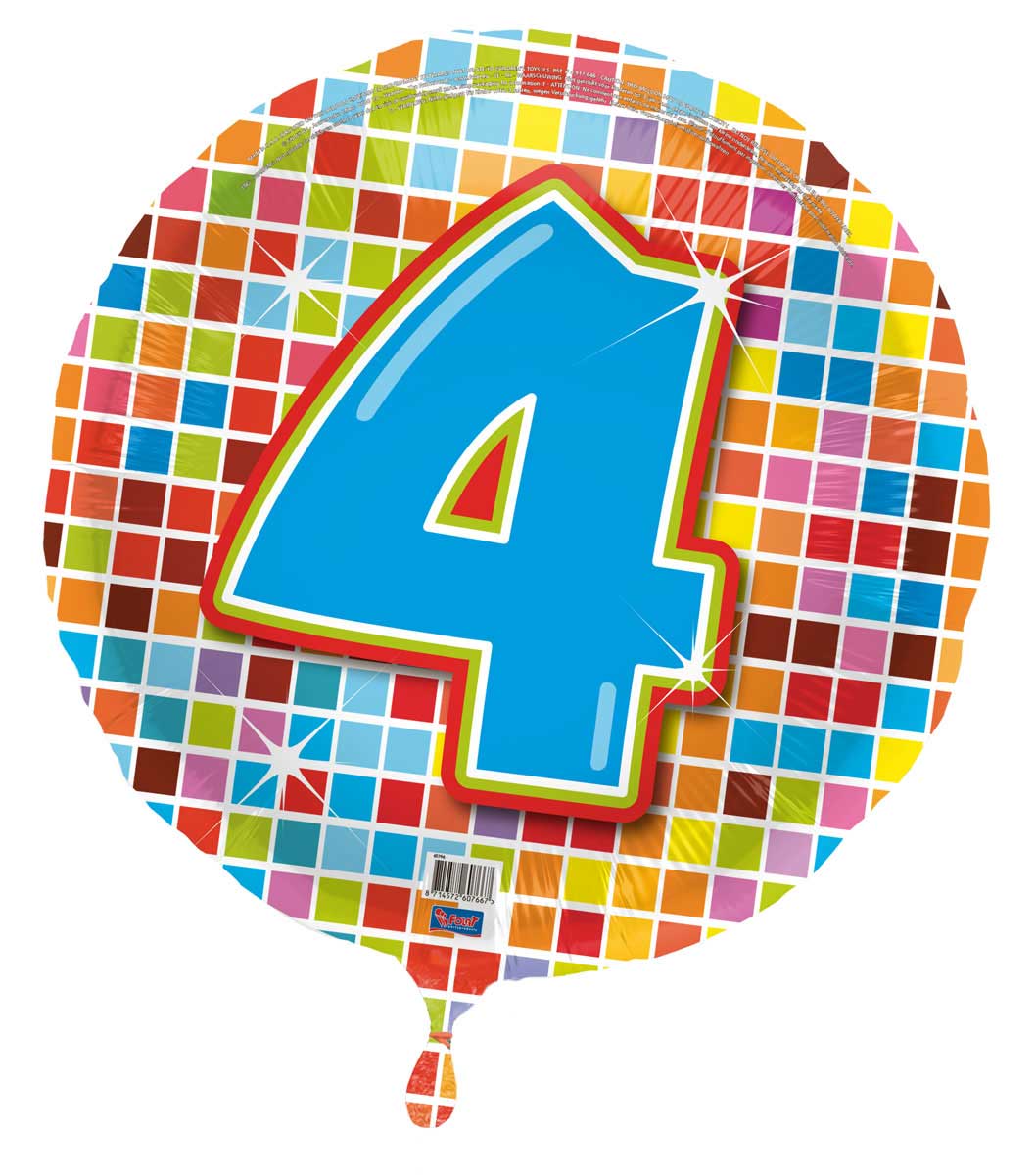4 jaar Birthday Blocks folieballon - 43 cm afbeelding