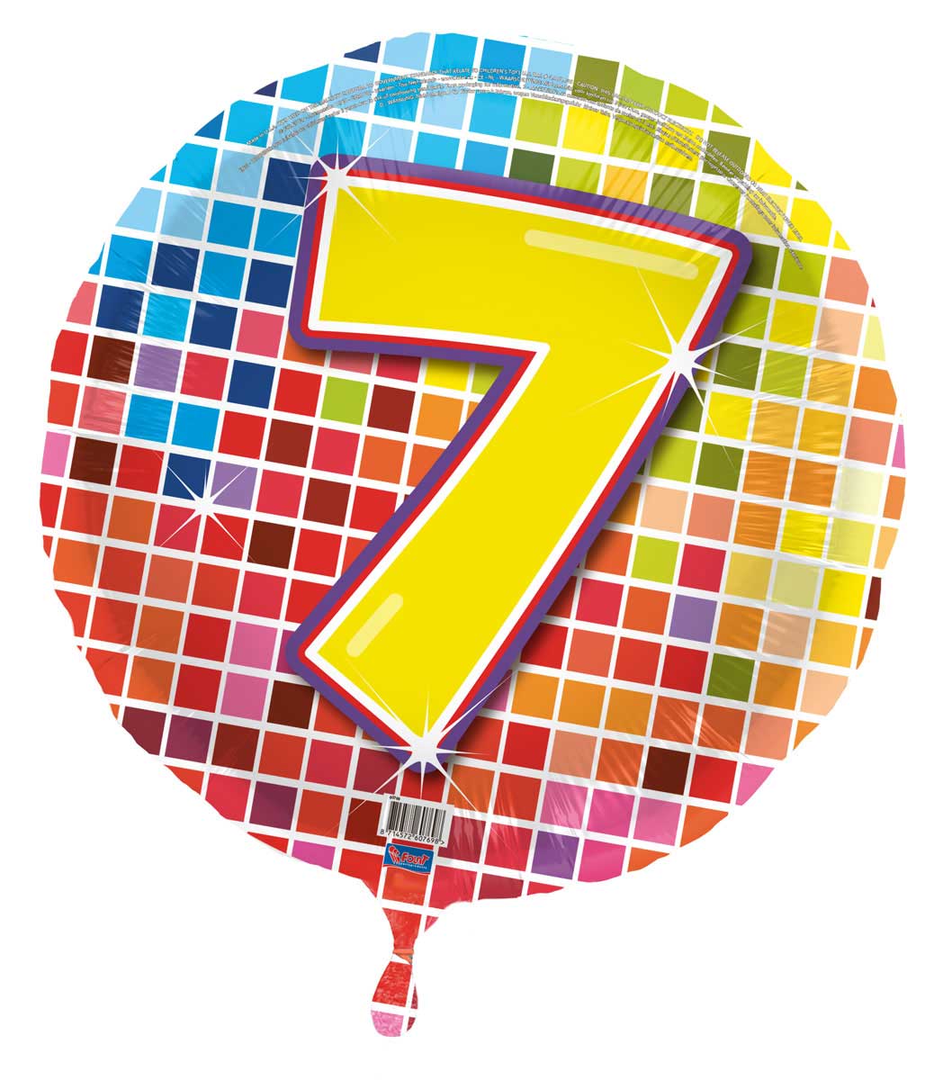7 jaar Birthday Blocks Folie/Helium Ballon - 43 cm