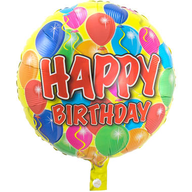 Folieballon Happy Birthday Balloons - 43cm afbeelding