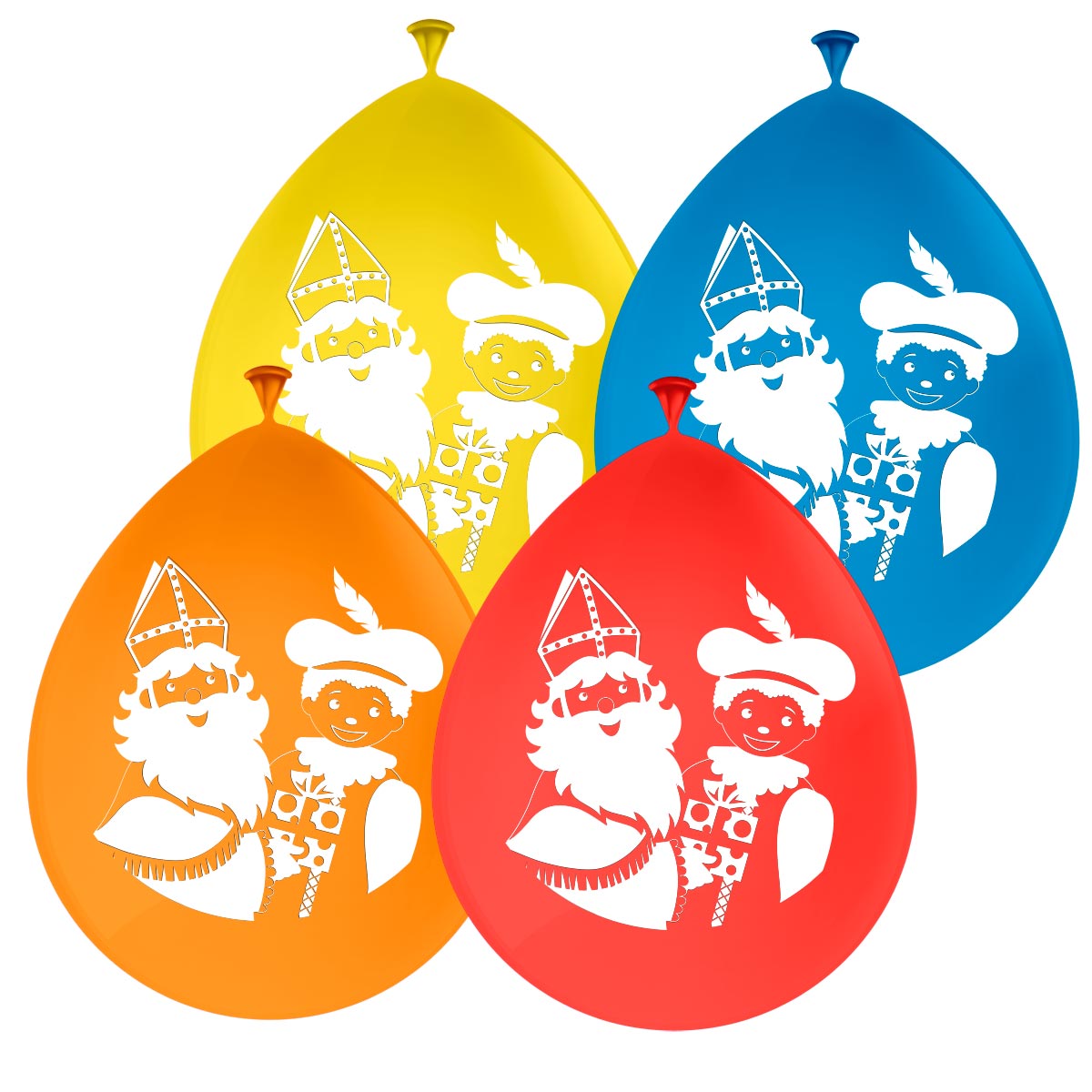 Sint en Piet Ballonnen 30cm - 8 stuks afbeelding