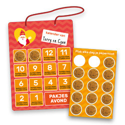 Sint en Piet Aftelkalender met Stickers - 27x35cm afbeelding