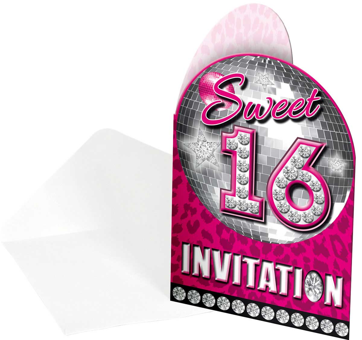 Sweet 16 Uitnodigingen - 8 stuks