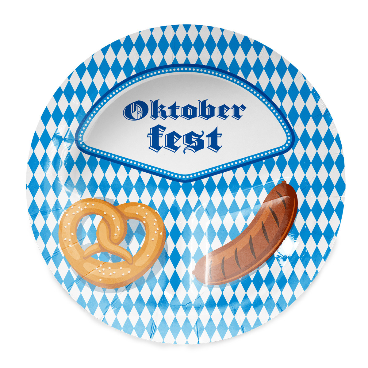 Oktoberfest Bierpullen Borden 23cm - 8 stuks