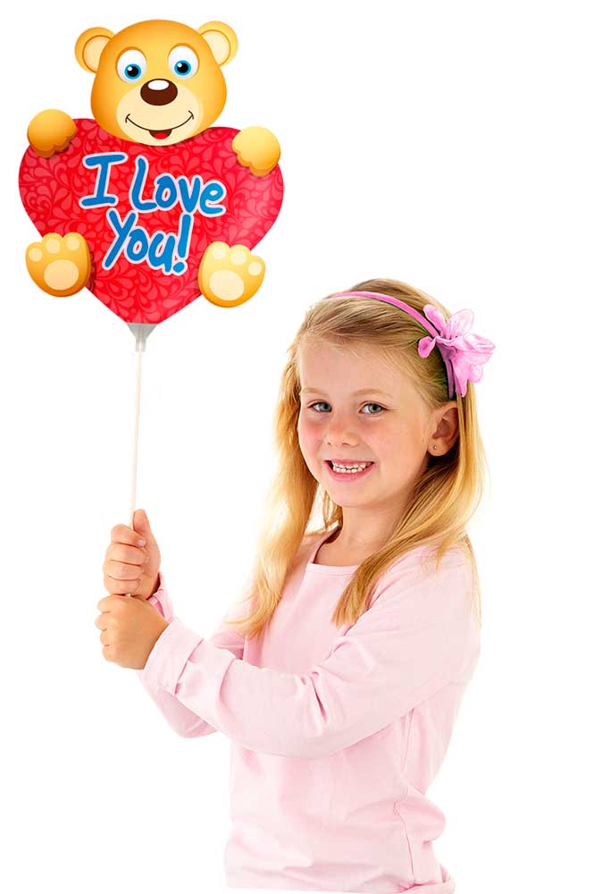 Mini figuurballon Beer met Hartje afbeelding