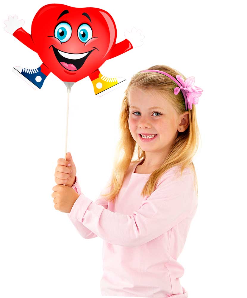 Mini figuurballon Happy Hart afbeelding