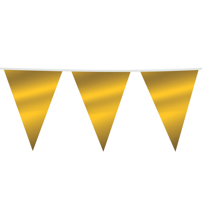 Metallic gouden XL Vlaggenlijn - 10 meter